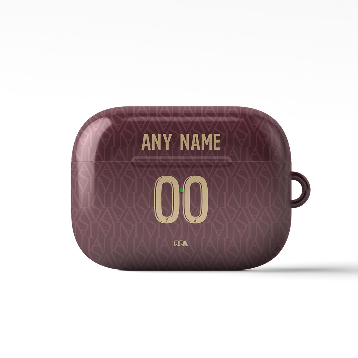 AirPods case with the Monaco 2026-27 Away football shirt design by RIPA Football