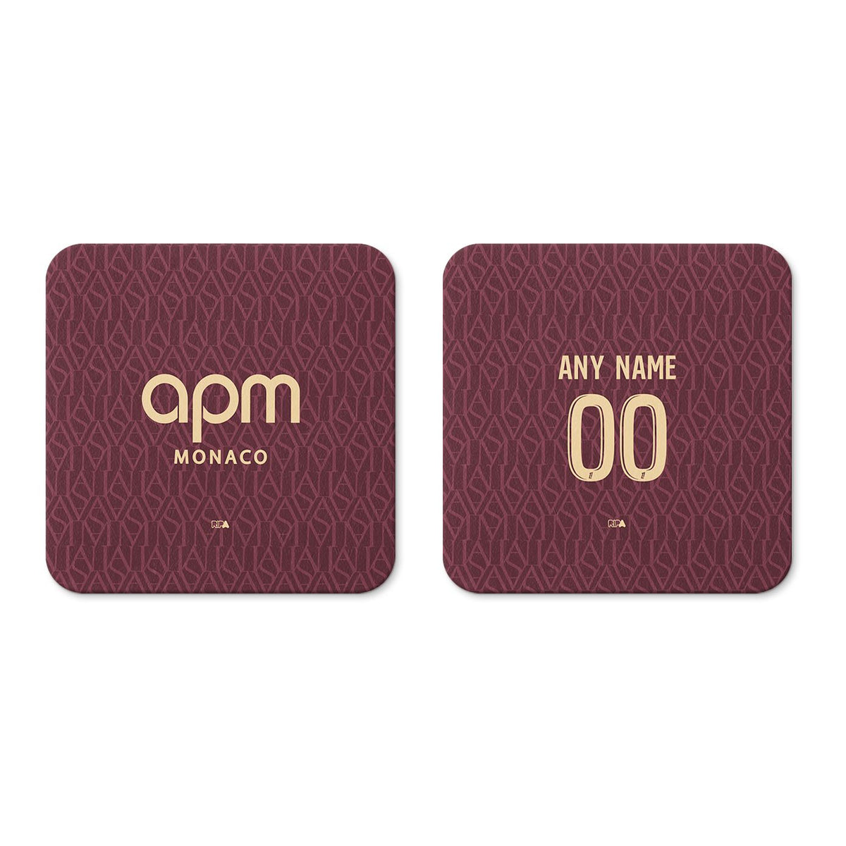 Coaster with the Monaco 2026-27 Away football shirt design by RIPA Football