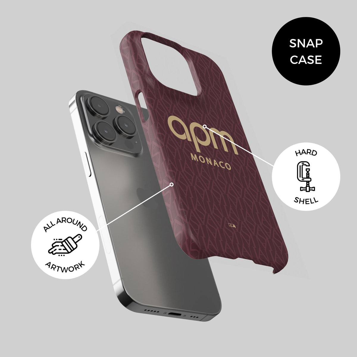 Phone case with the Monaco 2026-27 Away football shirt design by RIPA Football