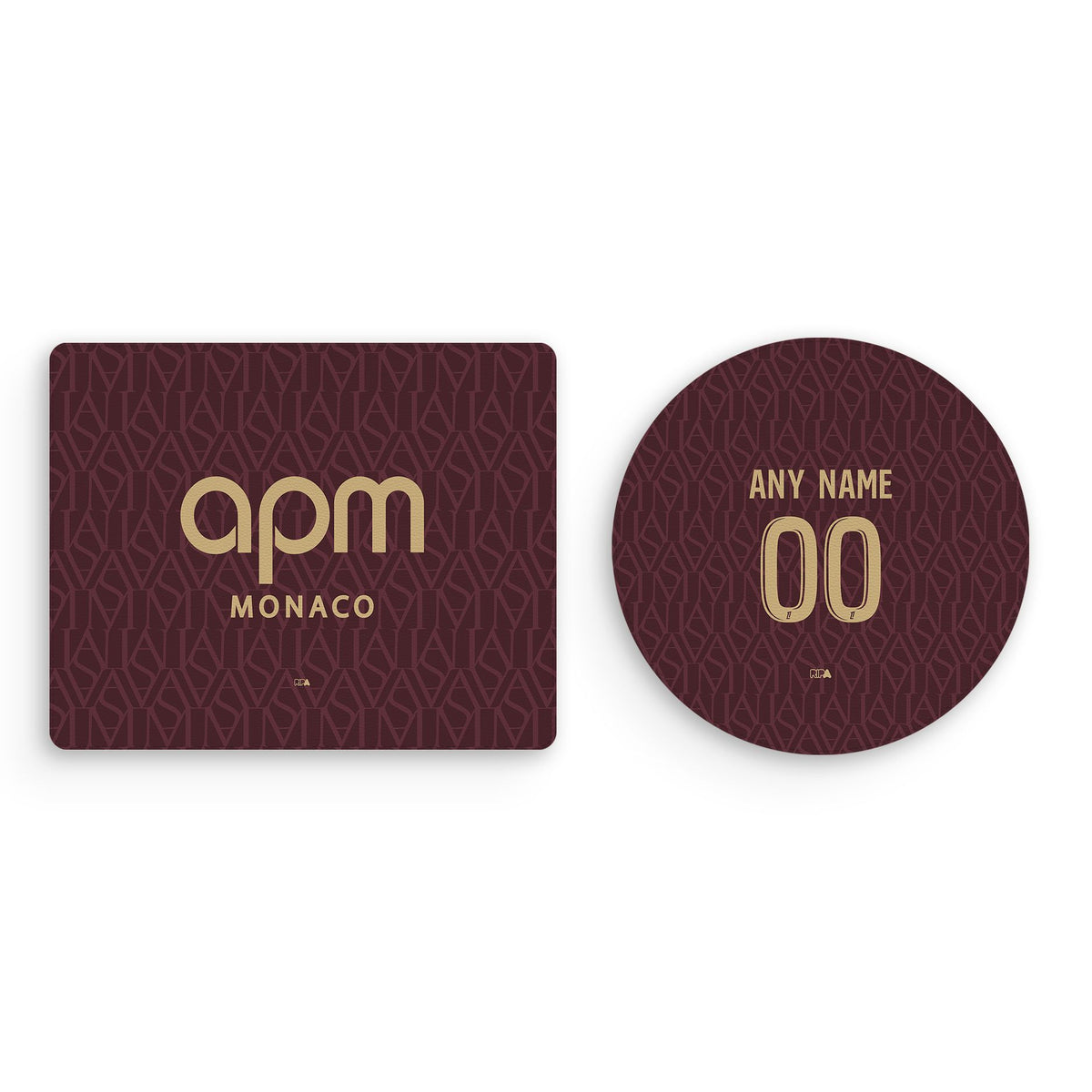 Mouse pad with the Monaco 2026-27 Away football shirt design by RIPA Football