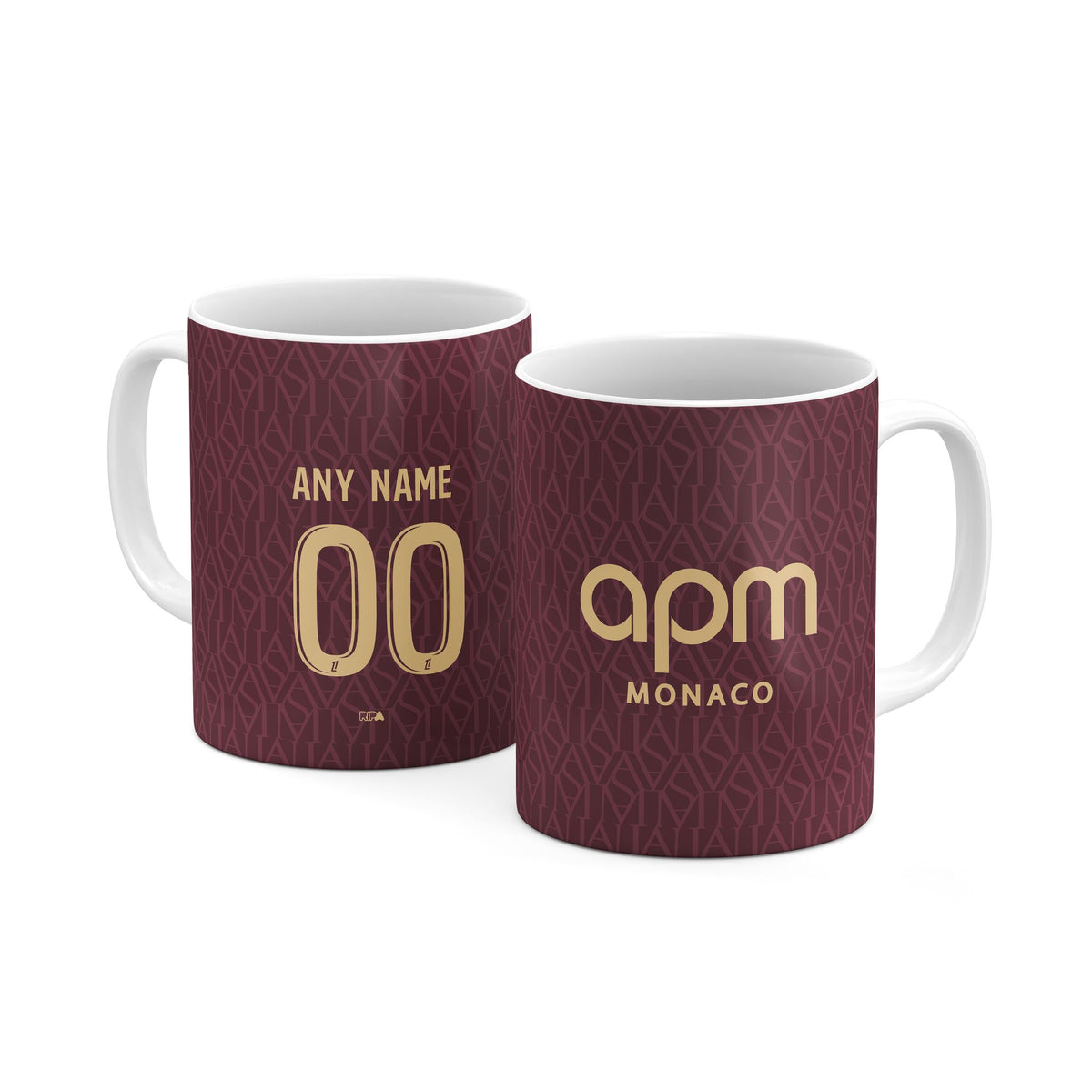 Mug with the Monaco 2026-27 Away football shirt design by RIPA Football