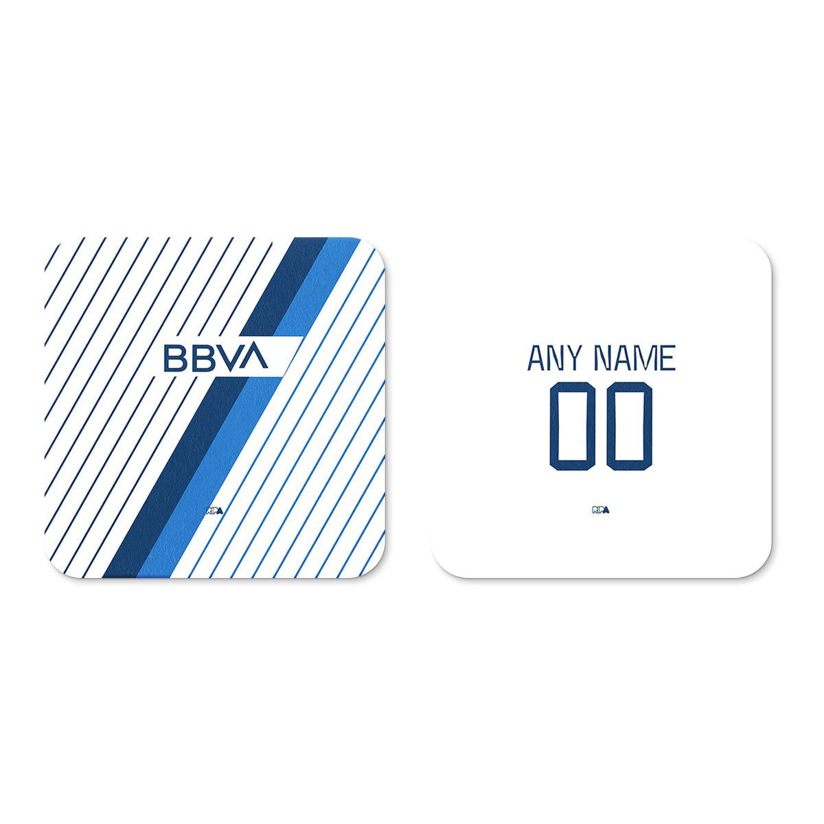 Coaster with the Monterrey 2023-24 Away football shirt design by RIPA Football