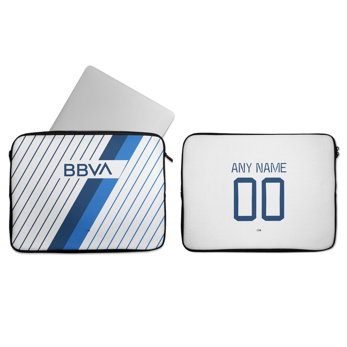 Laptop sleeve with the Monterrey 2023-24 Away football shirt design by RIPA Football