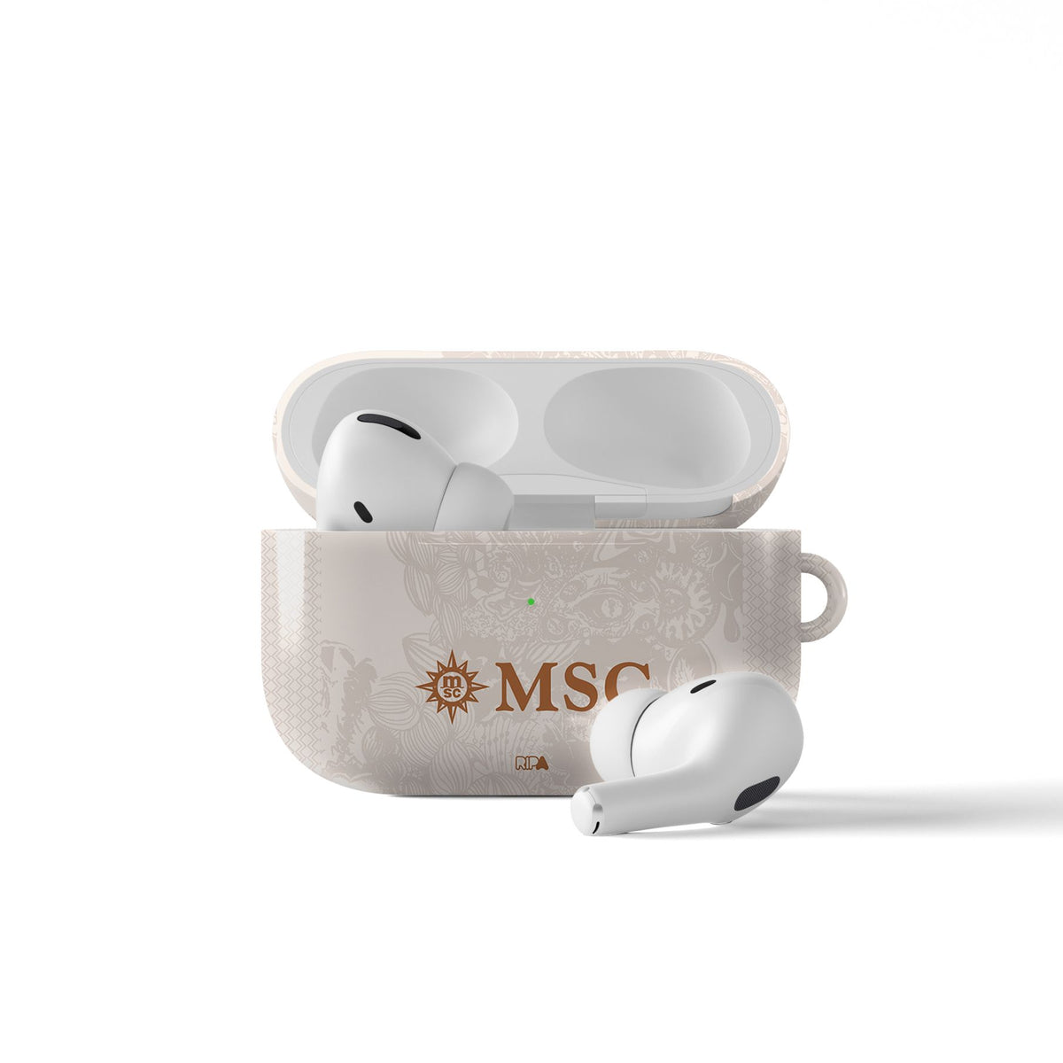 AirPods case with the Napoli 2025-26 Away football shirt design by RIPA Football