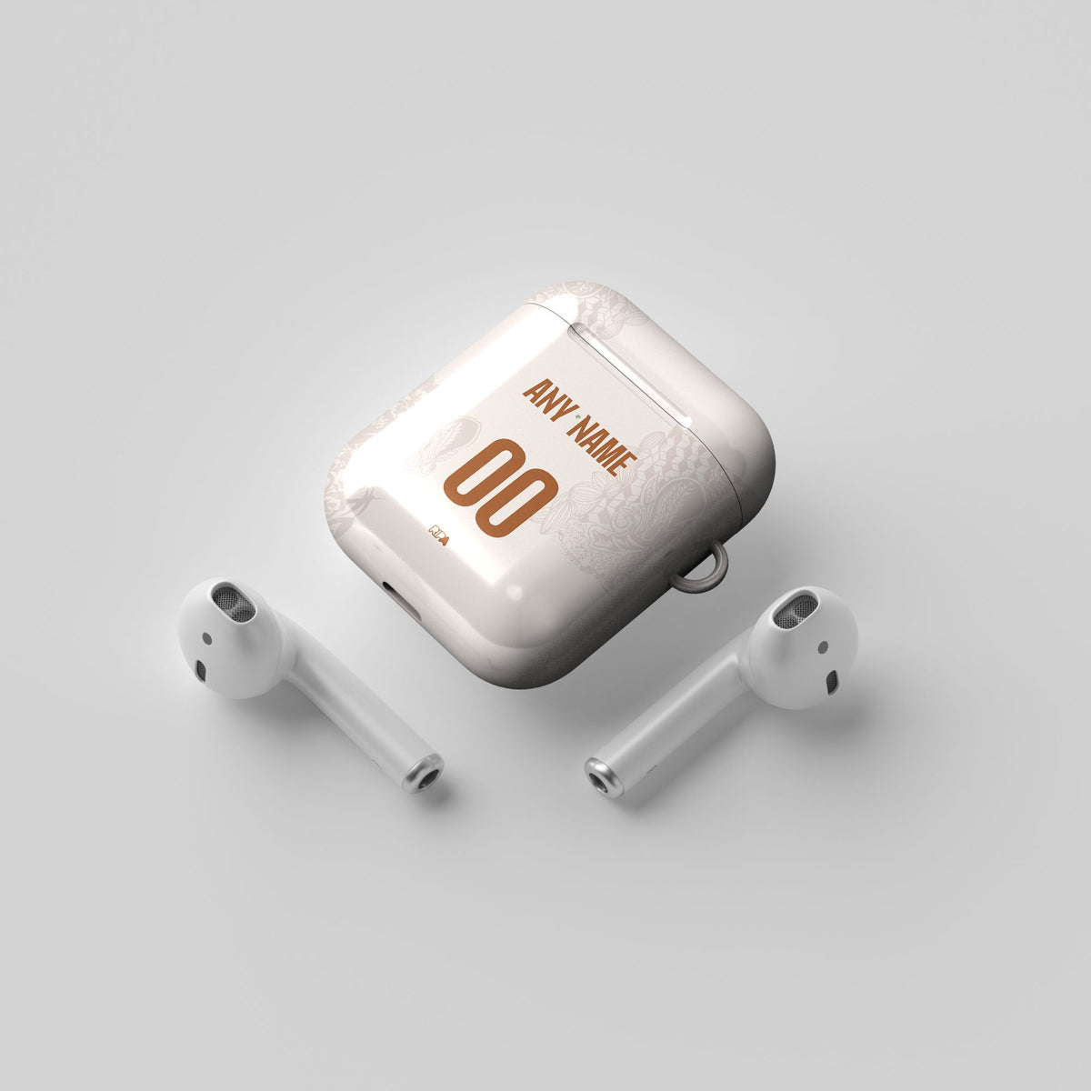 AirPods case with the Napoli 2025-26 Away football shirt design by RIPA Football