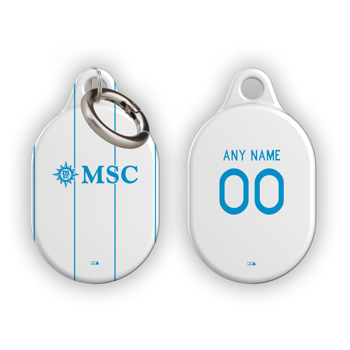 AirTag holder with the Napoli 2026-27 Away football shirt design by RIPA Football