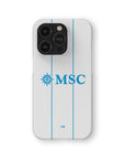 Phone case with the Napoli 2026-27 Away football shirt design by RIPA Football