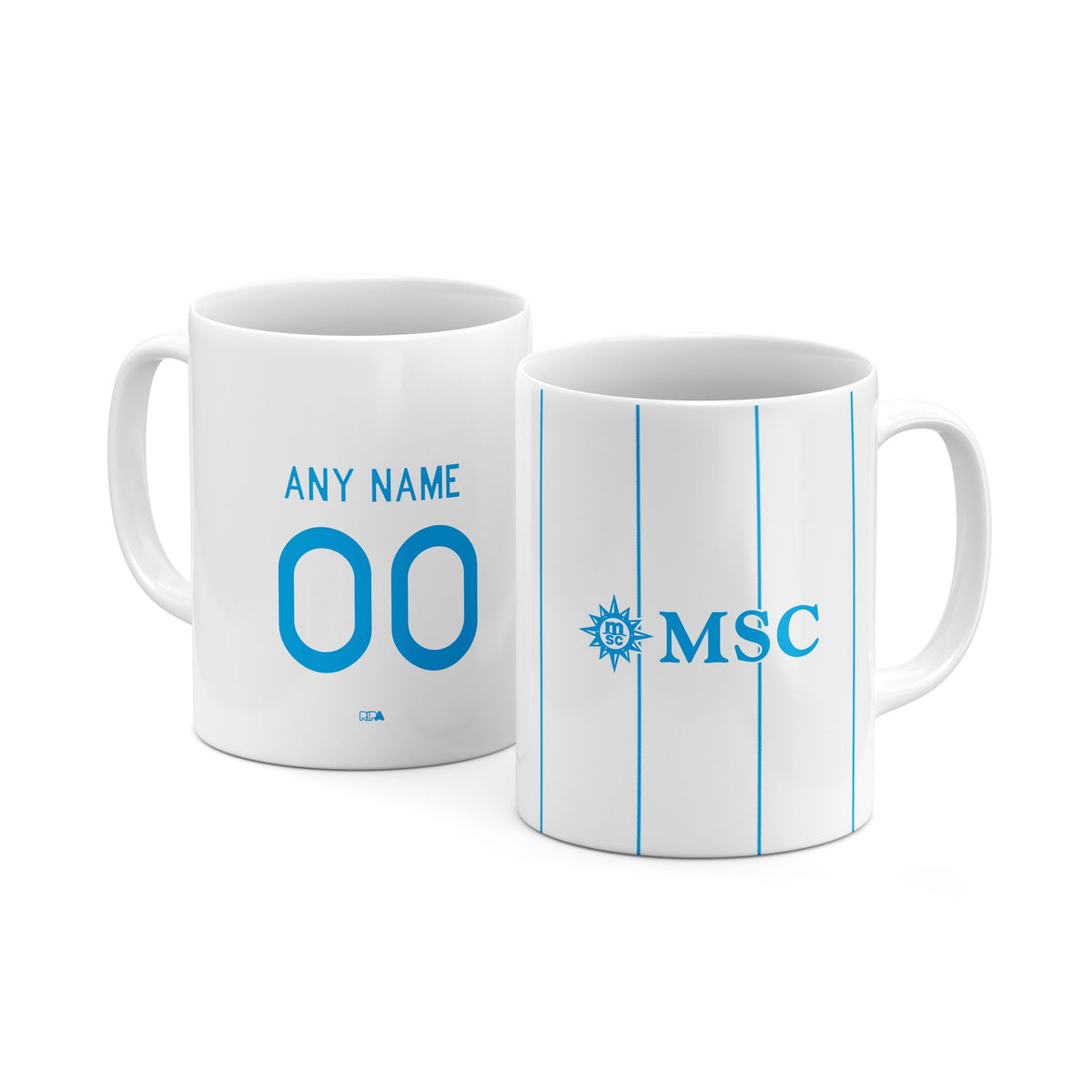 Mug with the Napoli 2026-27 Away football shirt design by RIPA Football