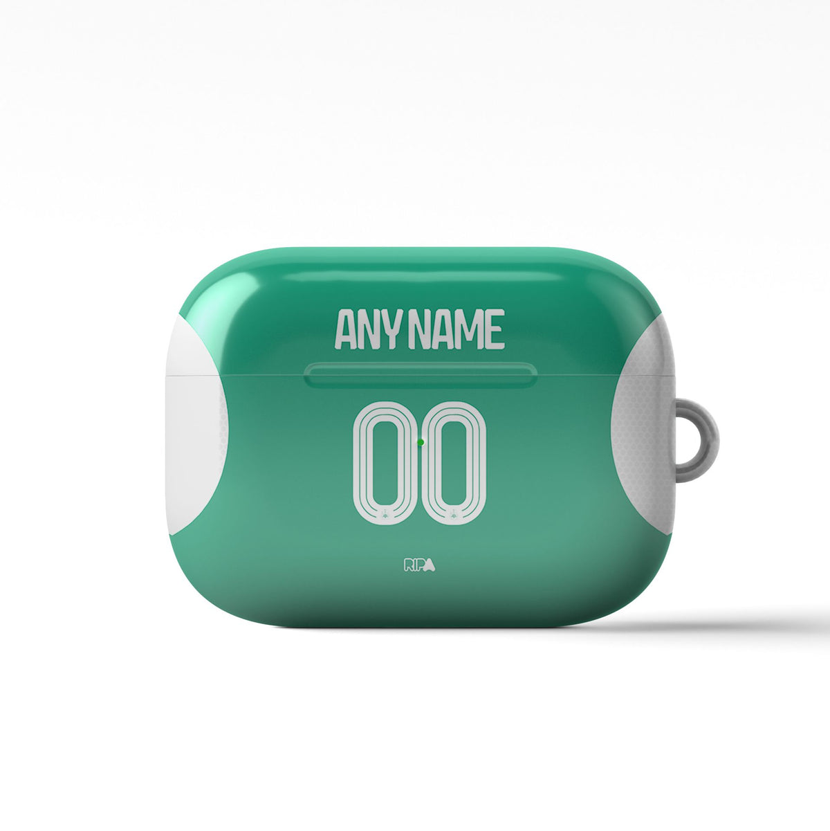 AirPods case with the Newcastle 2025-26 Away football shirt design by RIPA Football