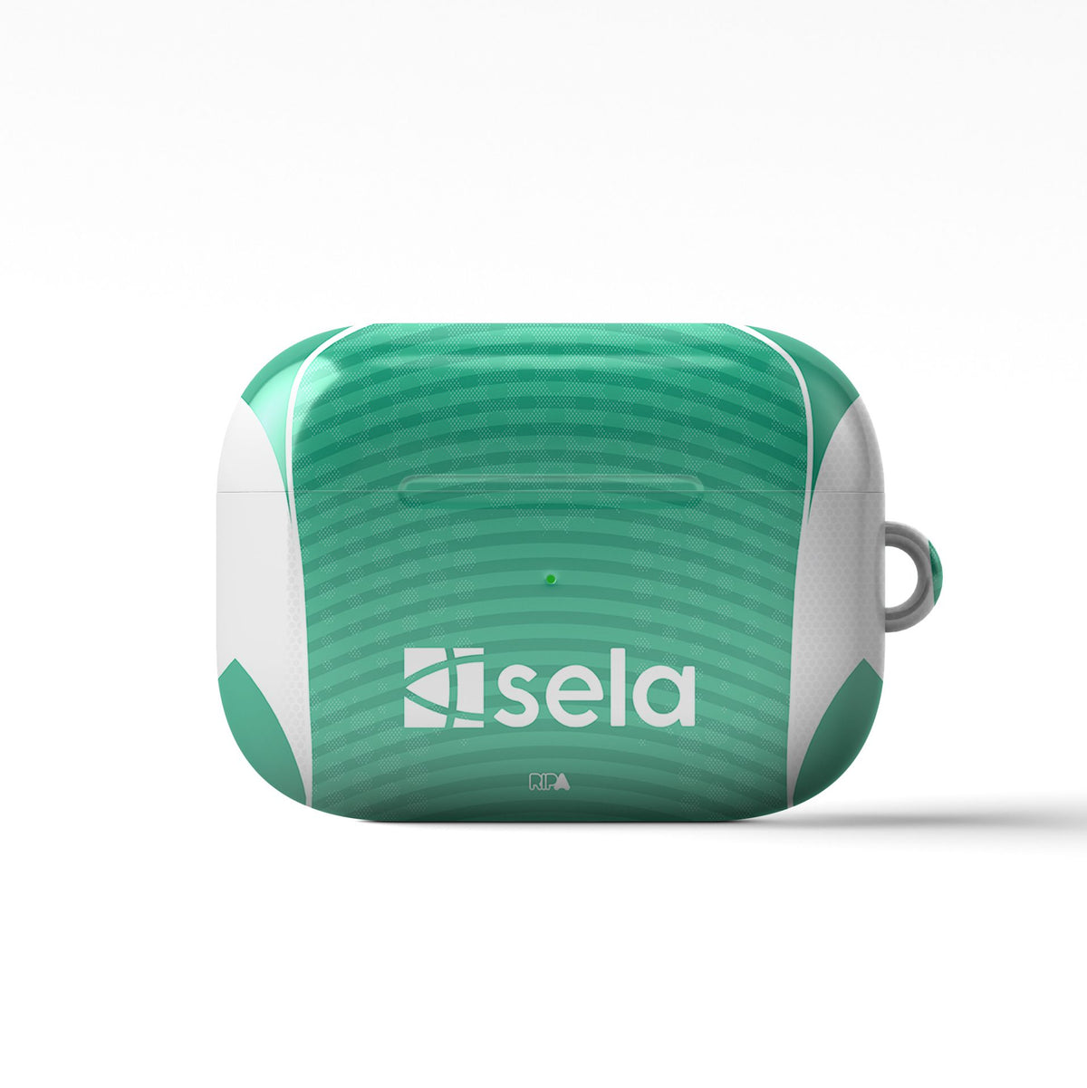 AirPods case with the Newcastle 2025-26 Away football shirt design by RIPA Football