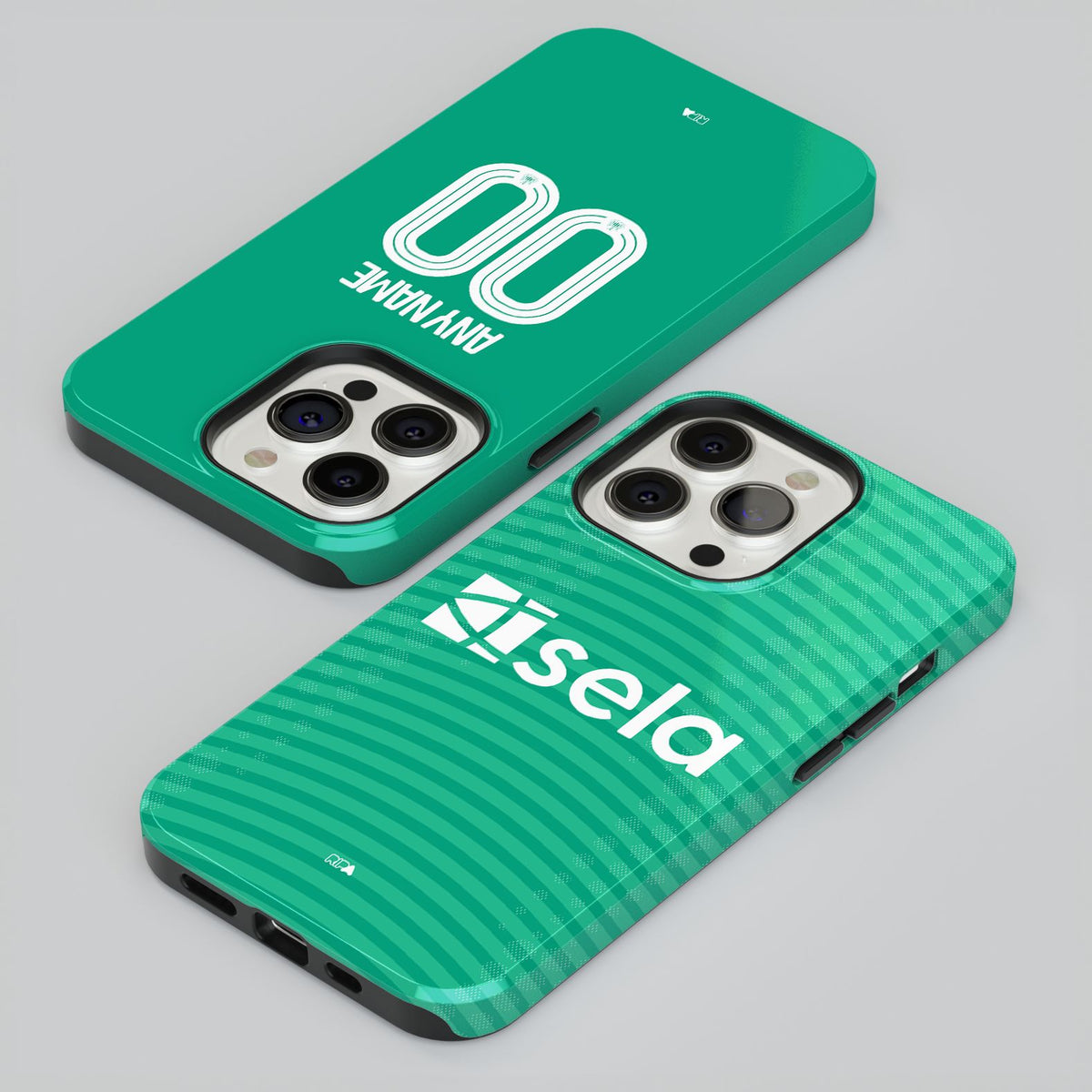 Phone case with the Newcastle 2025-26 Away football shirt design by RIPA Football