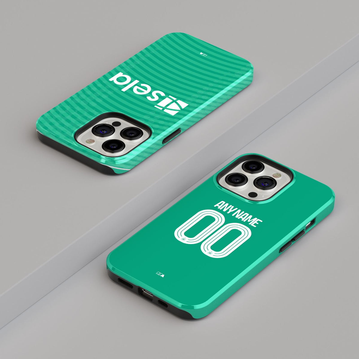 Phone case with the Newcastle 2025-26 Away football shirt design by RIPA Football