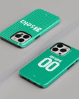 Phone case with the Newcastle 2025-26 Away football shirt design by RIPA Football