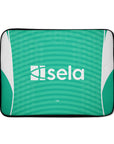 Laptop sleeve with the Newcastle 2025-26 Away football shirt design by RIPA Football