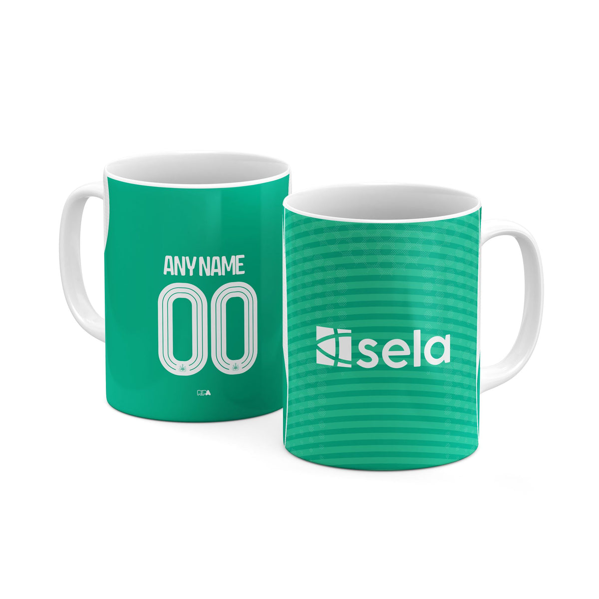 Mug with the Newcastle 2025-26 Away football shirt design by RIPA Football