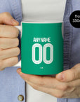 Mug with the Newcastle 2025-26 Away football shirt design by RIPA Football