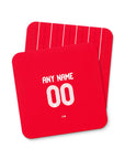 Coaster with the Nottingham Forest 2025-26 Home football shirt design by RIPA Football