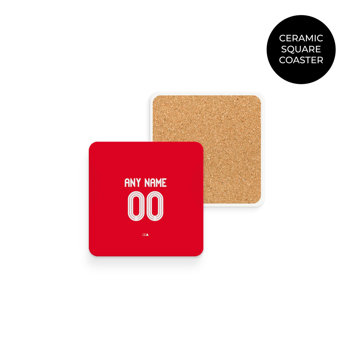 Coaster with the Nottingham Forest 2025-26 Home football shirt design by RIPA Football
