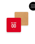 Coaster with the Nottingham Forest 2025-26 Home football shirt design by RIPA Football