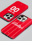 Phone case with the Nottingham Forest 2025-26 Home football shirt design by RIPA Football