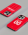 Phone case with the Nottingham Forest 2025-26 Home football shirt design by RIPA Football