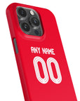 Phone case with the Nottingham Forest 2025-26 Home football shirt design by RIPA Football