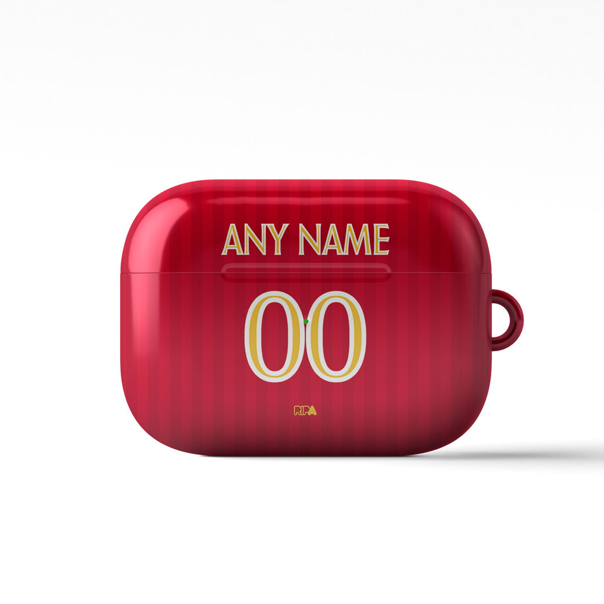 AirPods case with the OL Lyonnes 2026-27 Away football shirt design by RIPA Football