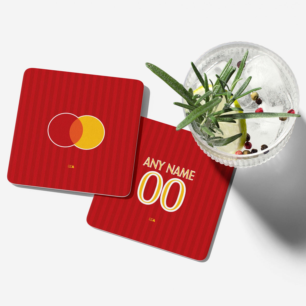 Coaster with the OL Lyonnes 2026-27 Away football shirt design by RIPA Football