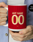 Mug with the OL Lyonnes 2026-27 Away football shirt design by RIPA Football