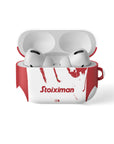 AirPods case with the Olympiacos 2025-26 Away football shirt design by RIPA Football