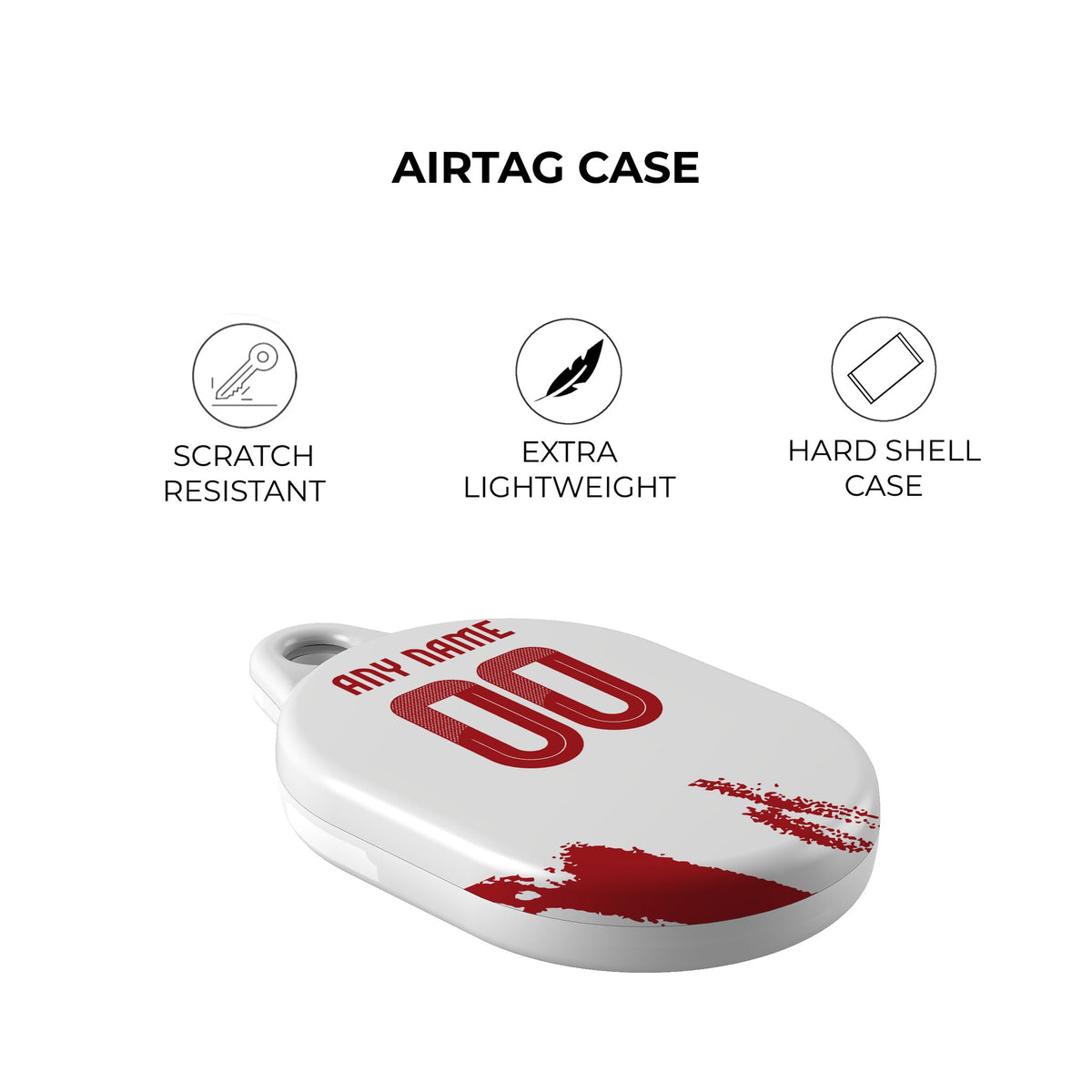 AirTag holder with the Olympiacos 2025-26 Away football shirt design by RIPA Football