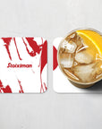 Coaster with the Olympiacos 2025-26 Away football shirt design by RIPA Football