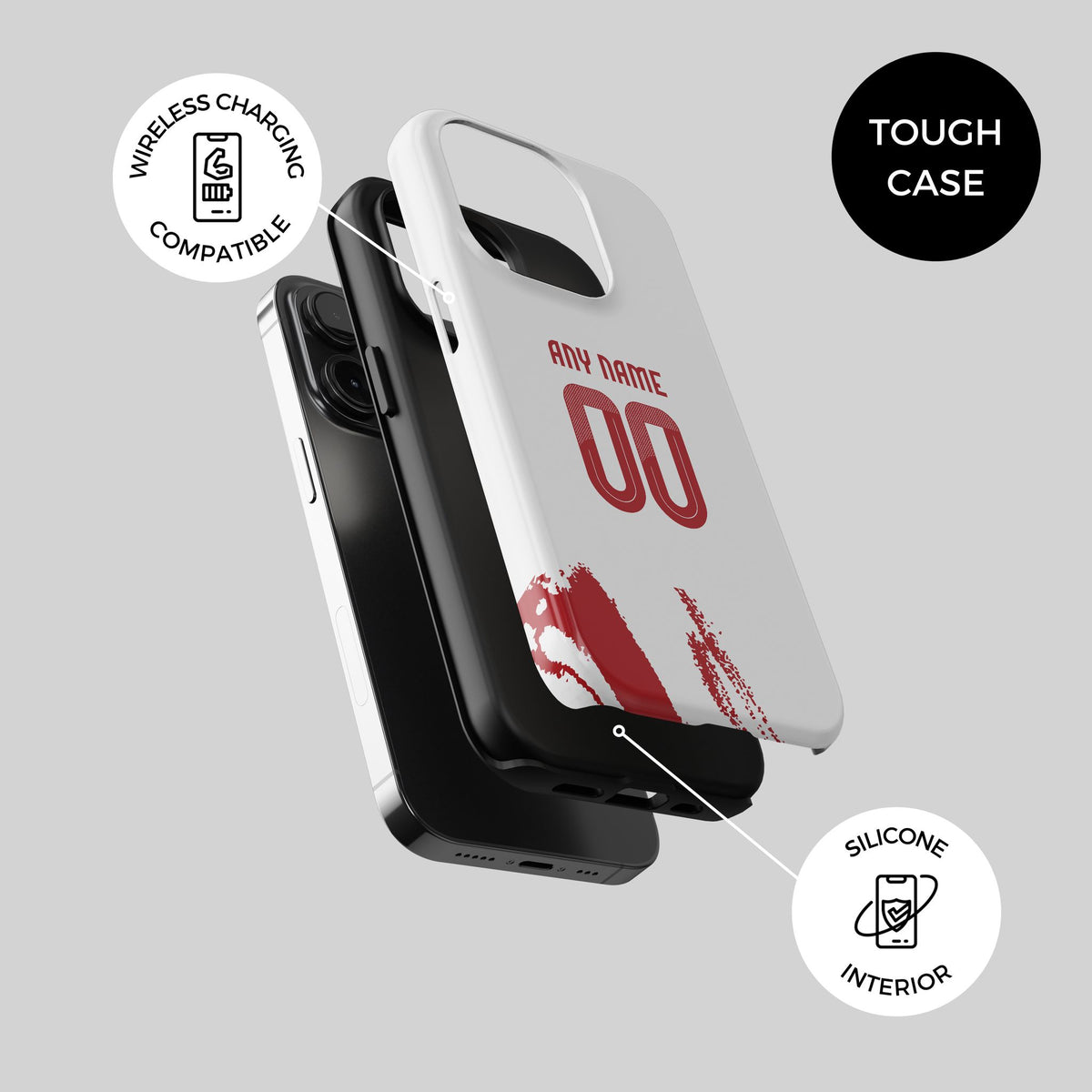 Phone case with the Olympiacos 2025-26 Away football shirt design by RIPA Football