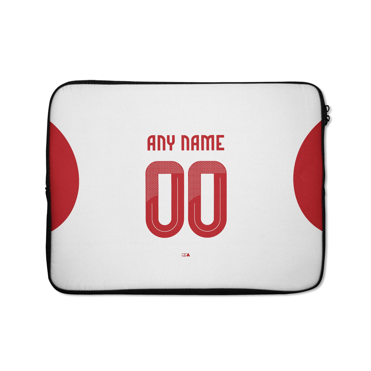 Laptop sleeve with the Olympiacos 2025-26 Away football shirt design by RIPA Football