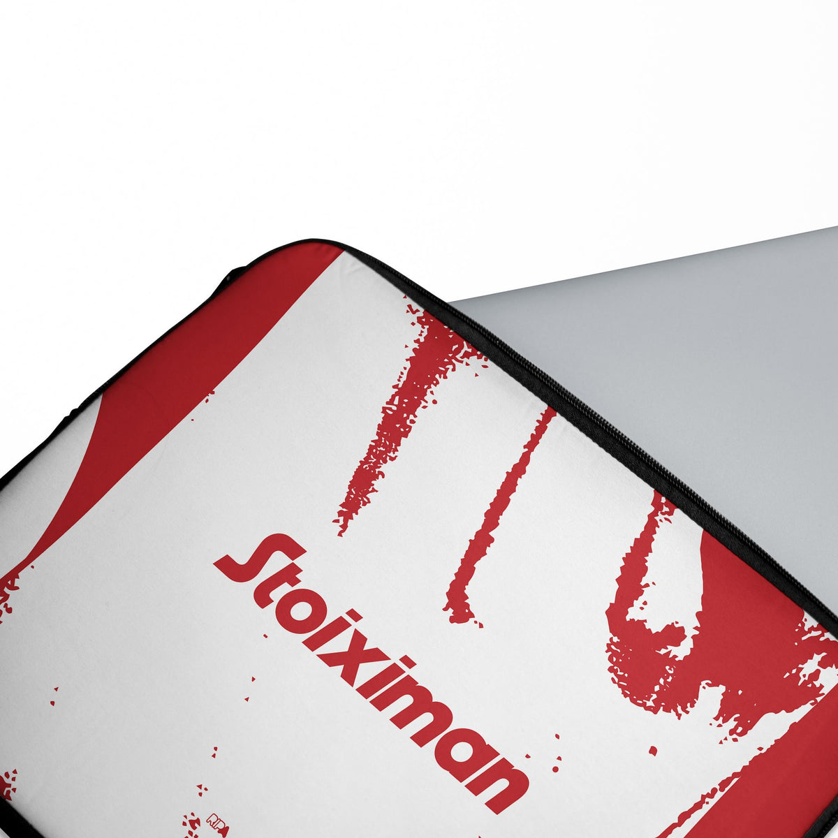 Laptop sleeve with the Olympiacos 2025-26 Away football shirt design by RIPA Football