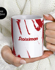Mug with the Olympiacos 2025-26 Away football shirt design by RIPA Football