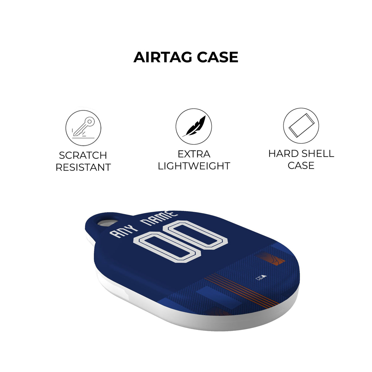 AirTag holder with the Netherlands 2024 Away football shirt design by RIPA Football