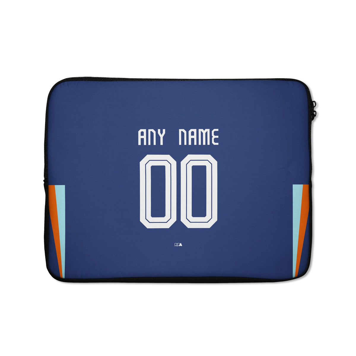 Laptop sleeve with the Netherlands 2024 Away football shirt design by RIPA Football