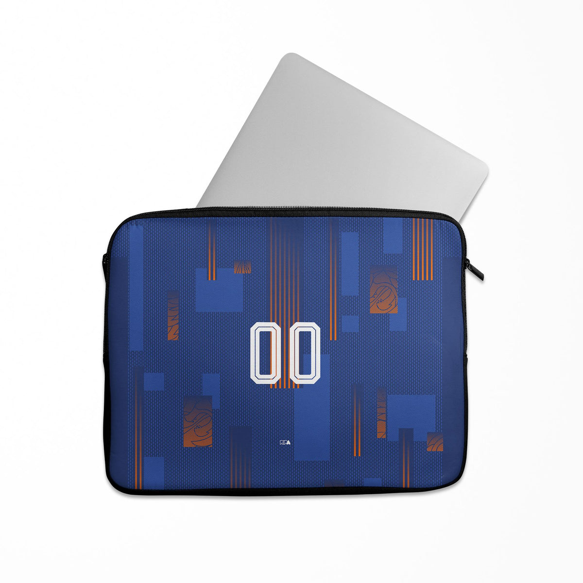 Laptop sleeve with the Netherlands 2024 Away football shirt design by RIPA Football