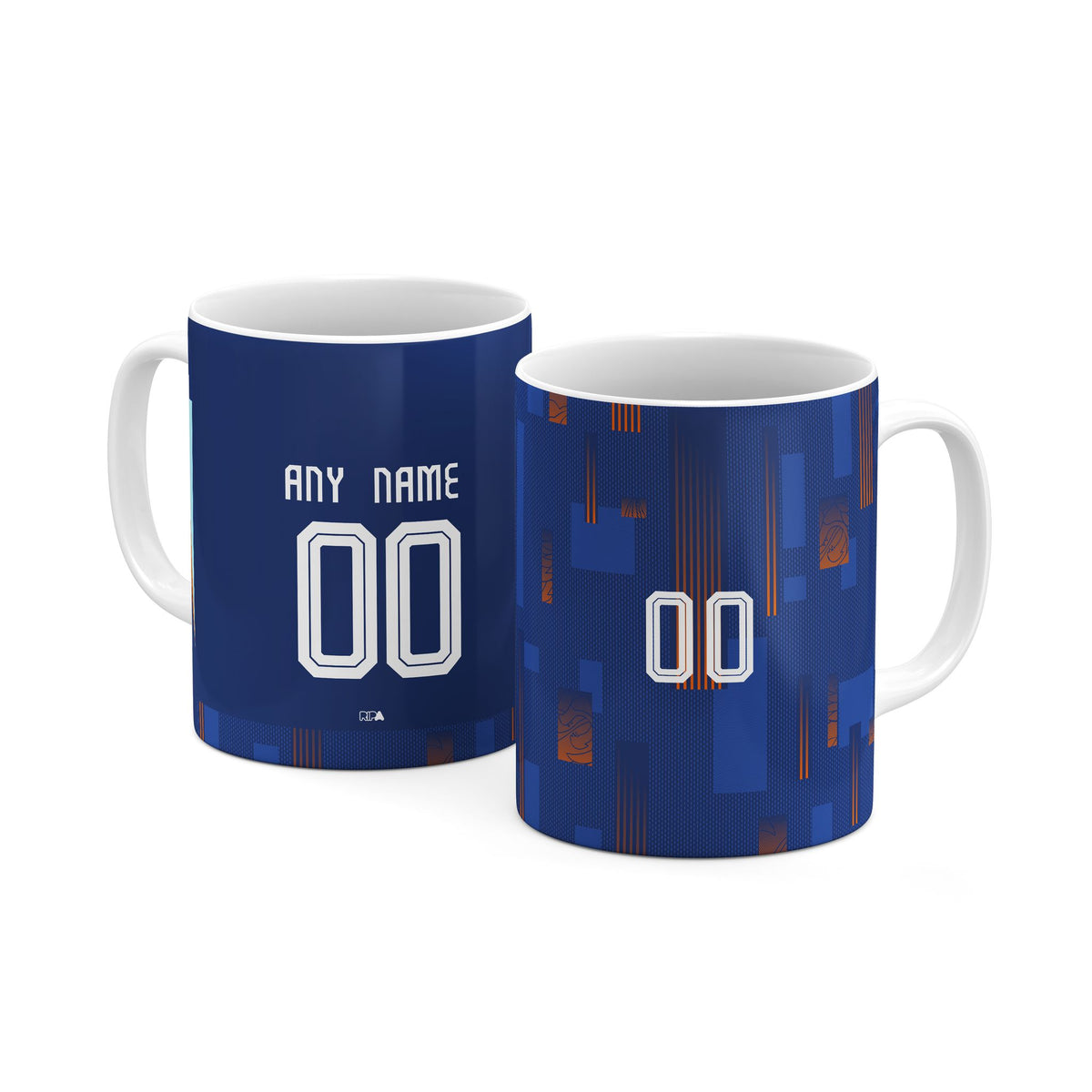 Mug with the Netherlands 2024 Away football shirt design by RIPA Football