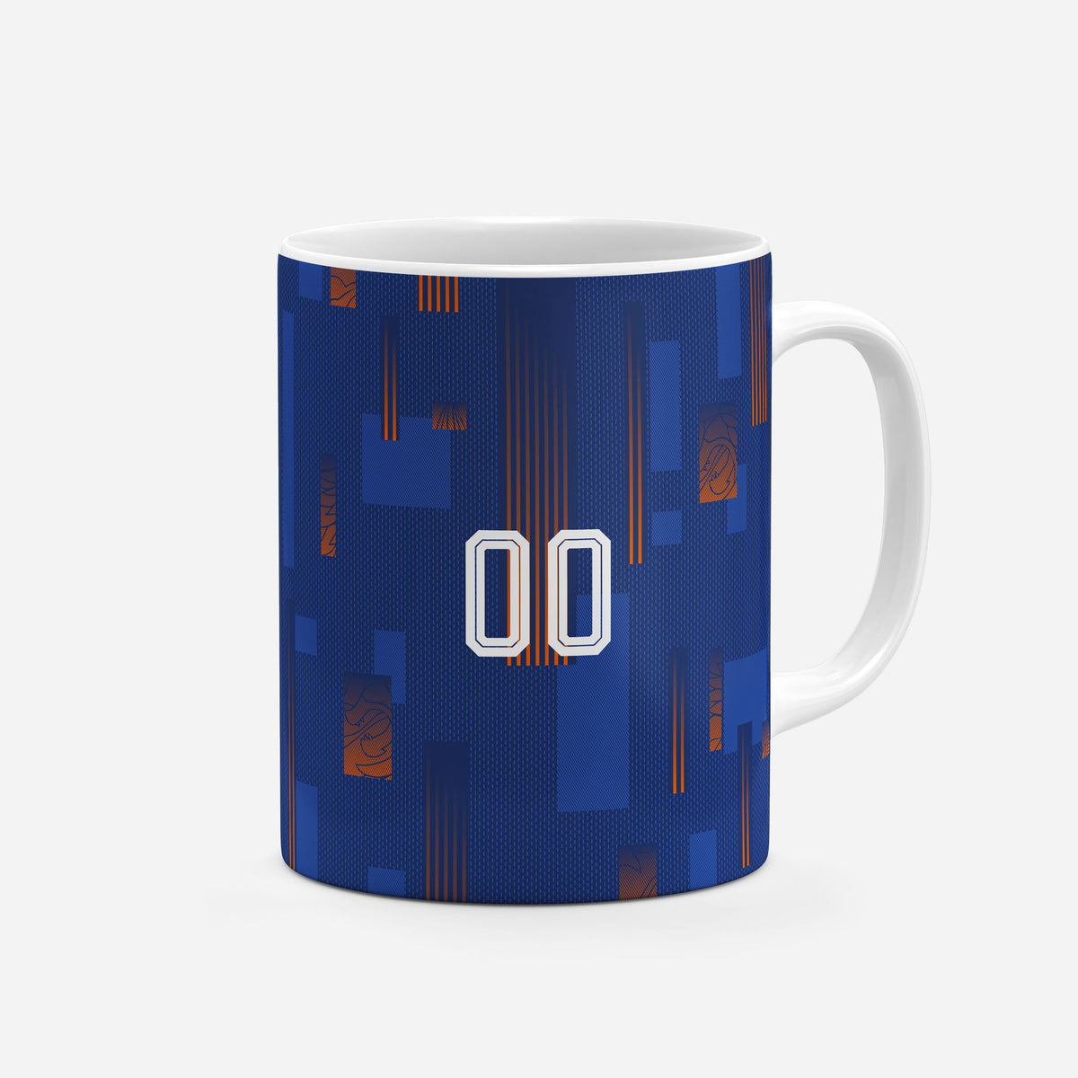 Mug with the Netherlands 2024 Away football shirt design by RIPA Football