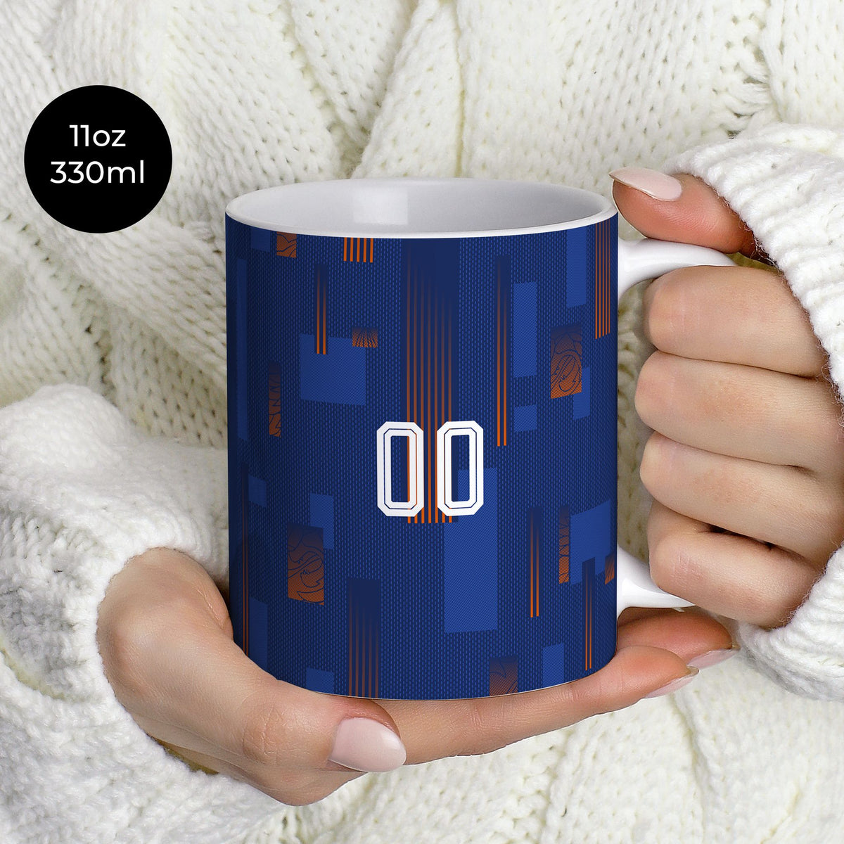 Mug with the Netherlands 2024 Away football shirt design by RIPA Football
