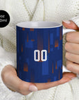 Mug with the Netherlands 2024 Away football shirt design by RIPA Football