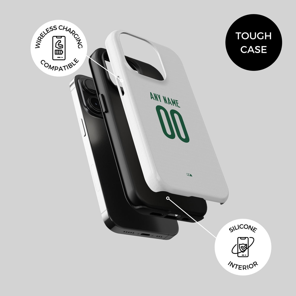 Phone case with the Palmeiras 2026 Away football shirt design by RIPA Football
