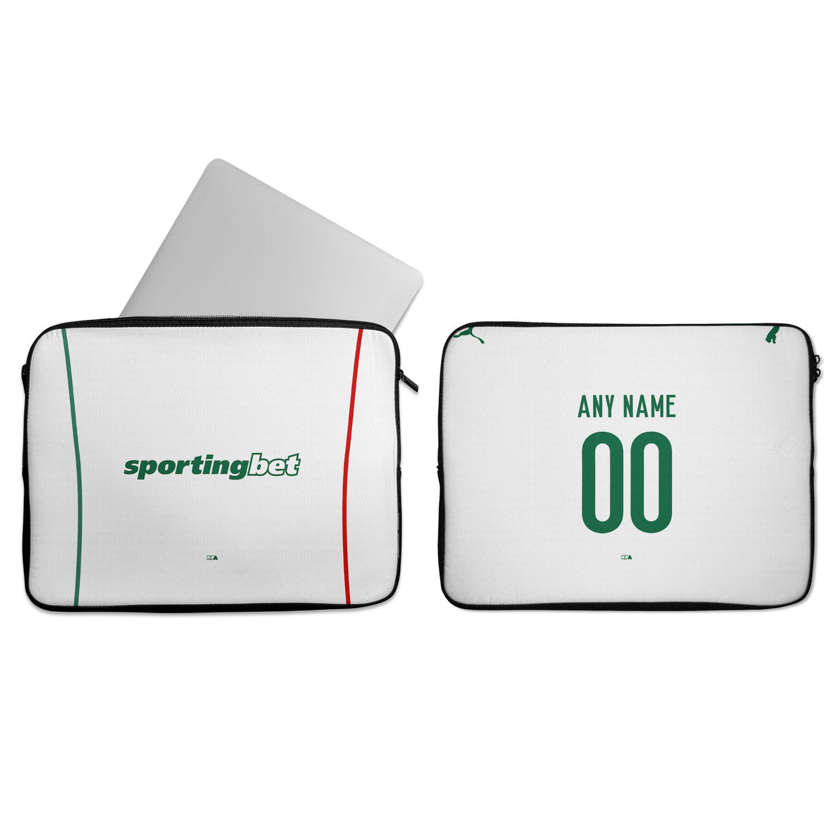 Laptop sleeve with the Palmeiras 2026 Away football shirt design by RIPA Football