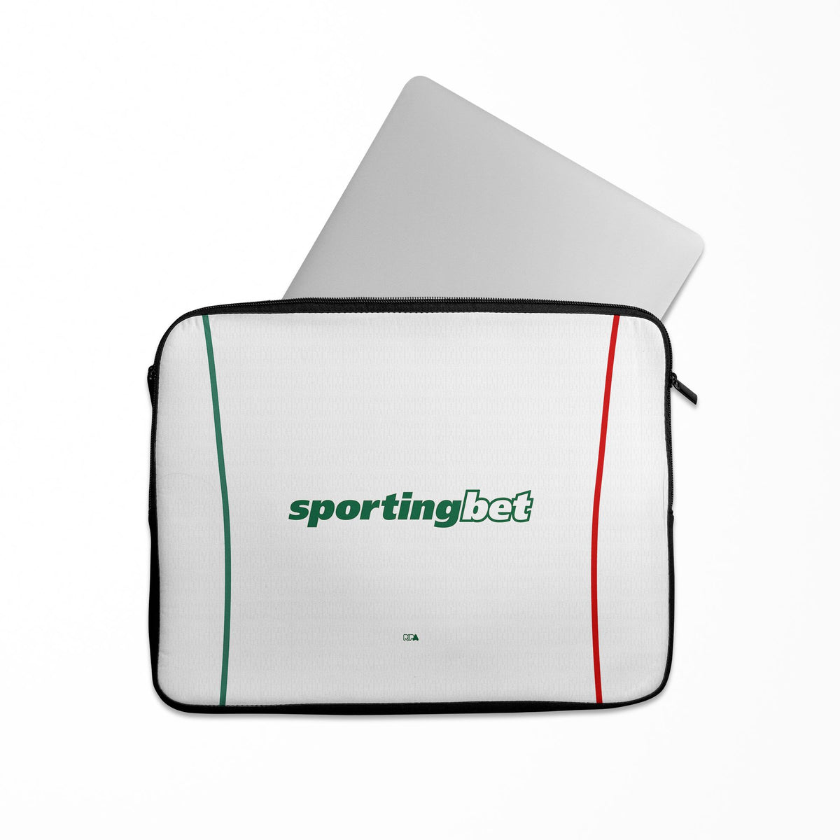 Laptop sleeve with the Palmeiras 2026 Away football shirt design by RIPA Football