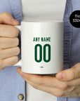 Mug with the Palmeiras 2026 Away football shirt design by RIPA Football