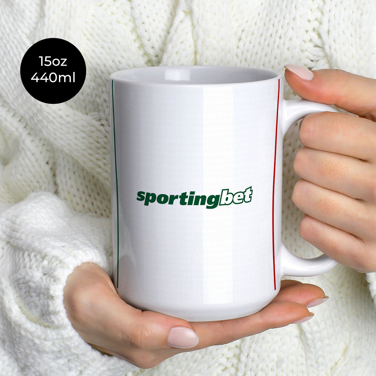 Mug with the Palmeiras 2026 Away football shirt design by RIPA Football