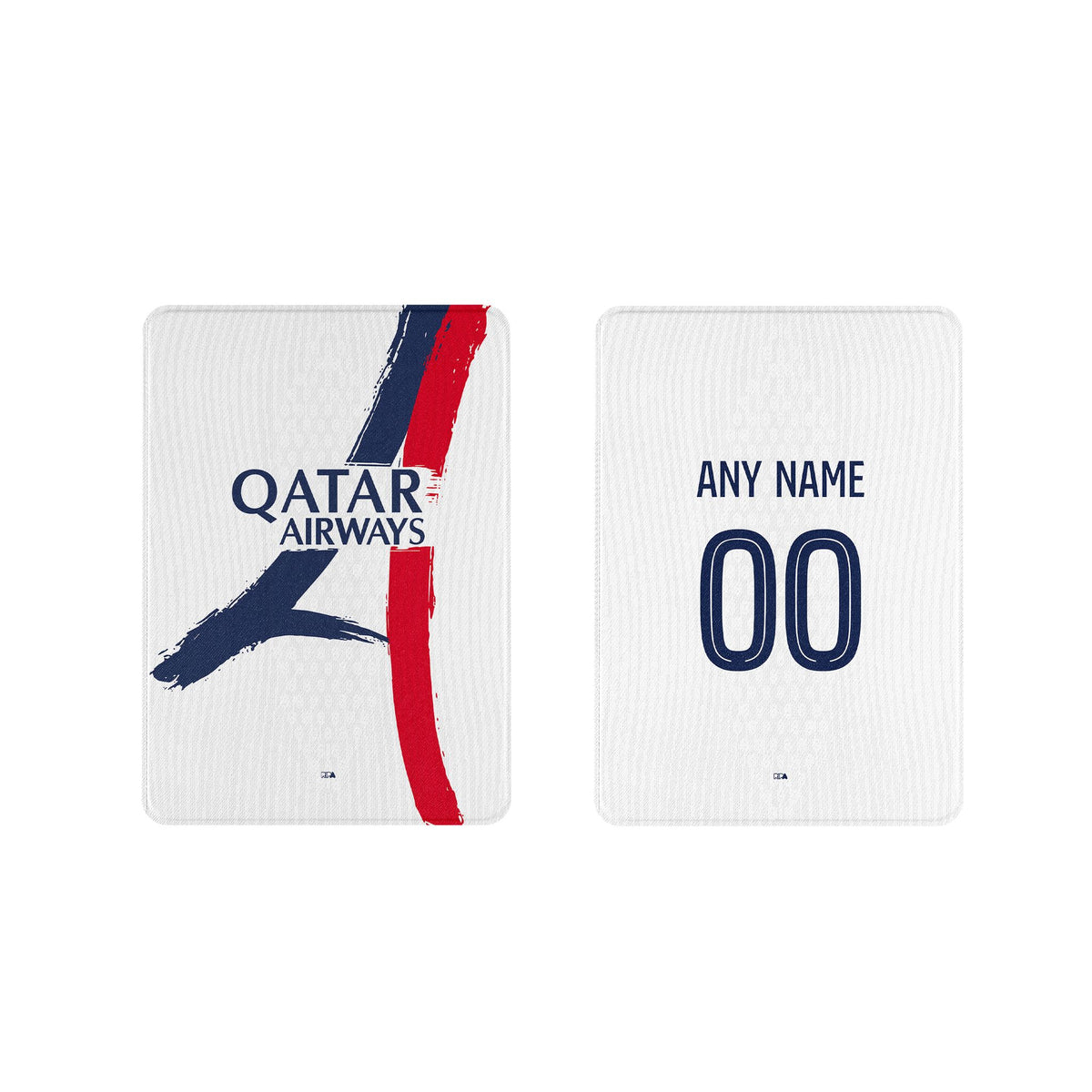 iPad case with the Paris Saint Germain 2025-26 Away football shirt design by RIPA Football