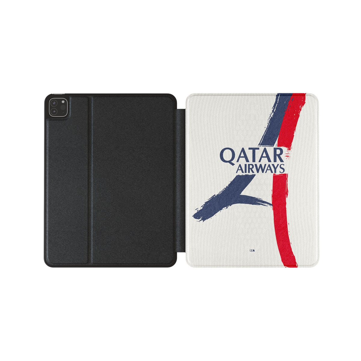 iPad case with the Paris Saint Germain 2025-26 Away football shirt design by RIPA Football